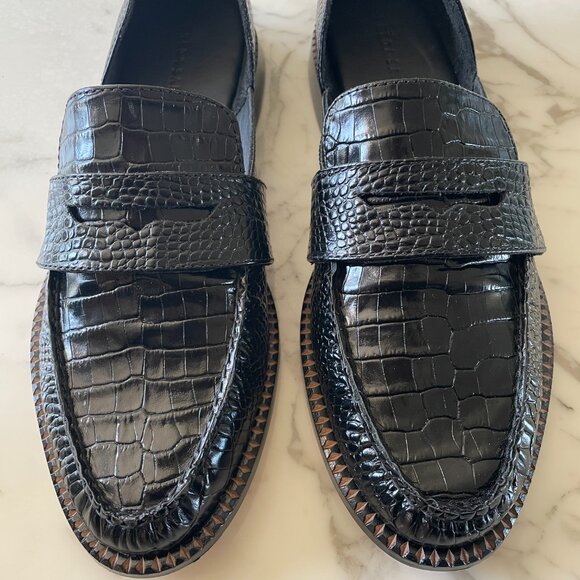 FREDA SALVADOR Tash D'Orsay Moccassin Loafers Black 10 Medium US - Picture 5 of 13